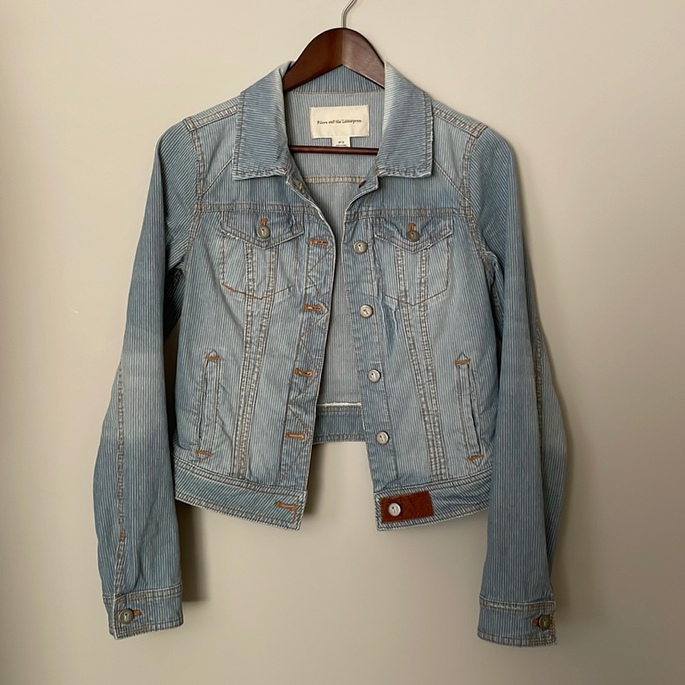 Anthropologie Pilcro and the letterpress acid wash distressed jean jacket